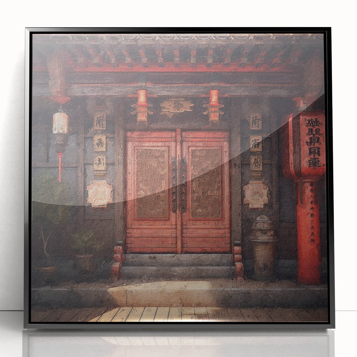 Large abstract wall art featuring mid-century modernist style.