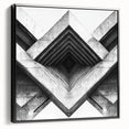 Black and white framed canvas featuring a vintage landscape architecture design, suitable for bedroom wall art.