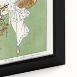 Charming Art Deco Wall Art – Woman with Basket of Apples in Nature