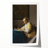 Baroque Art - Elegant Lady Writing in Period Rococo Style Wall Art Print