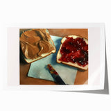 Rolled print featuring assorted pastries in soft watercolor tones on a white background.