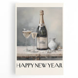 Elegant Champagne Toast - New Year's Eve Wall Art Print