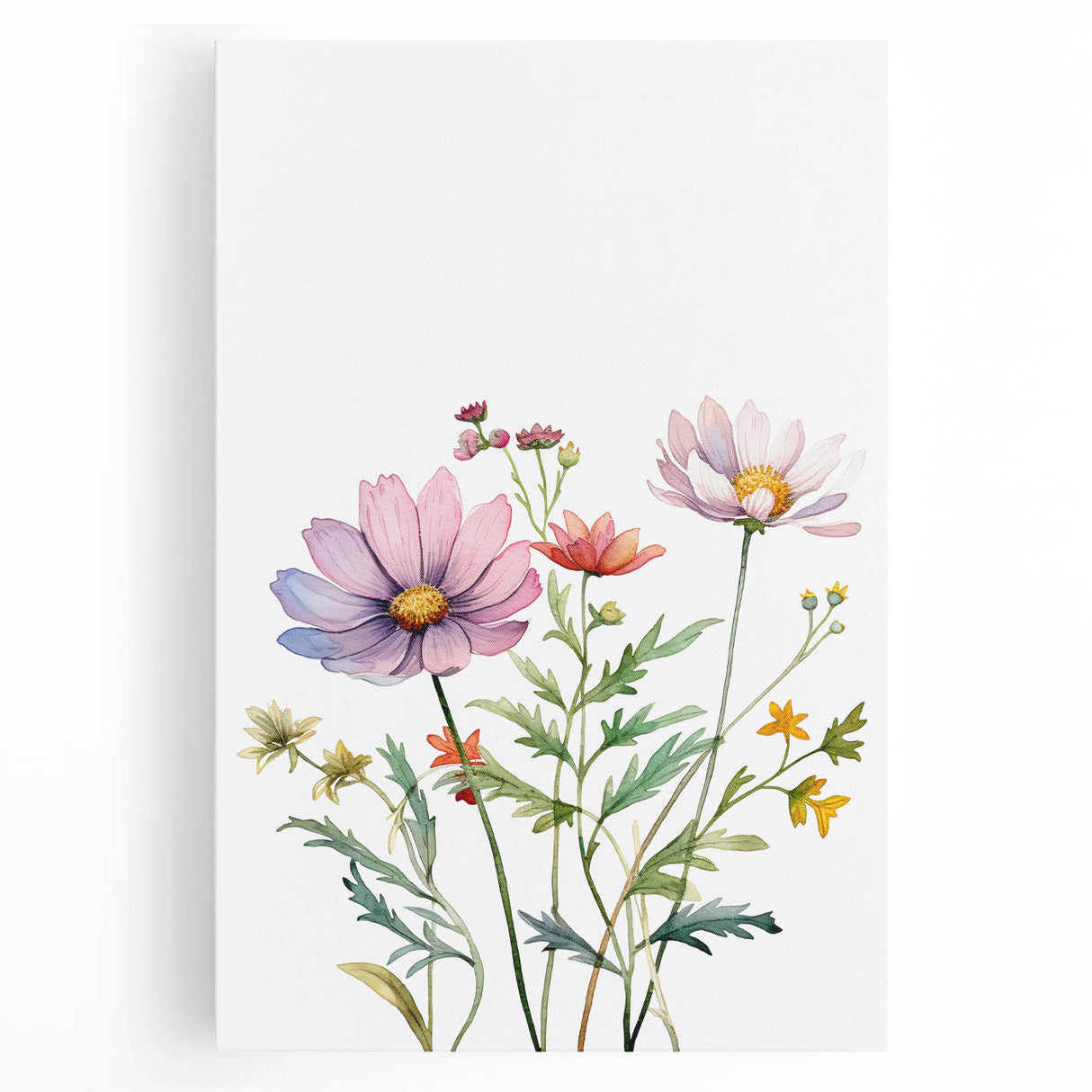 Floral Girls Room Wall Art – Pastel Wildflower Nursery Print