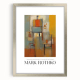 Textured abstract art print in deep red and black, framed in silver, ideal for modern bedroom ambiance.