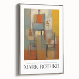 Landscape art painting featuring vibrant, Rothko-inspired blocks of color on a framed canvas, ideal for a modern living room.