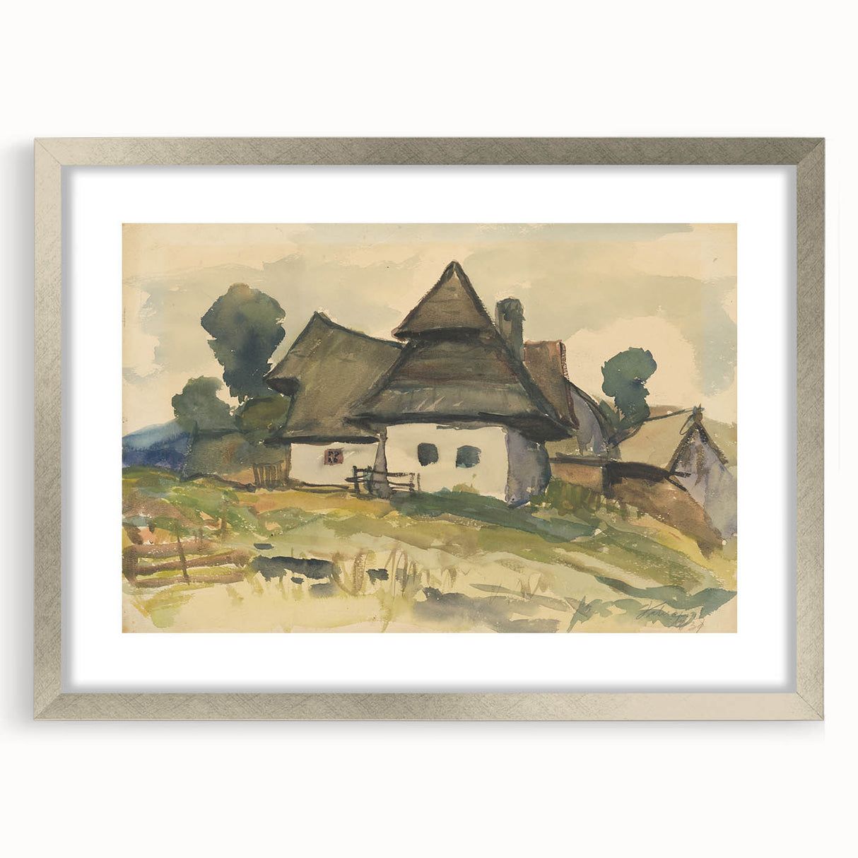 Realism Art Print – Village Motif by Zolo Palugyay | Rustic Countryside Scene