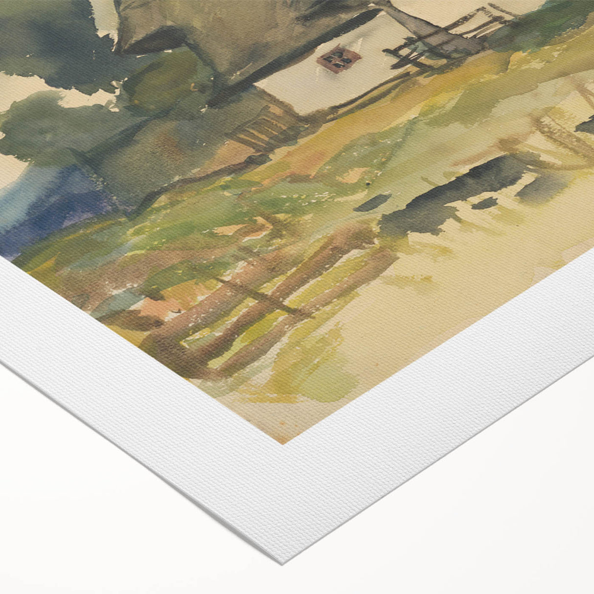 Realism Art Print – Village Motif by Zolo Palugyay | Rustic Countryside Scene