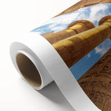 Art Deco poster of an Egyptian landscape in muted earth tones on rolled canvas, ideal for nursery wall art.