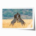 Extra large rolled canvas print depicting a serene African landscape with vibrant greens and earth tones.