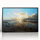 Large abstract wall art depicting a vibrant Mauritian landscape on a framed acrylic, ideal for modern living room decor.