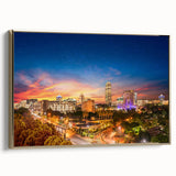 Framed canvas featuring a vintage-style South African landscape in muted gold and black tones, ideal for bedroom wall decor.