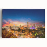 Black and white stretched canvas featuring an expansive African savannah scene, ideal for kitchen wall art.