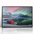 Large abstract wall art depicting an Antarctic landscape in muted blue and white tones on framed acrylic.