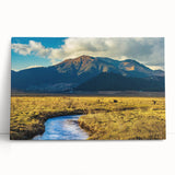 Black and white photograph of Bhutanese landscape on stretched canvas, suited for kitchen wall art or bedroom decor.