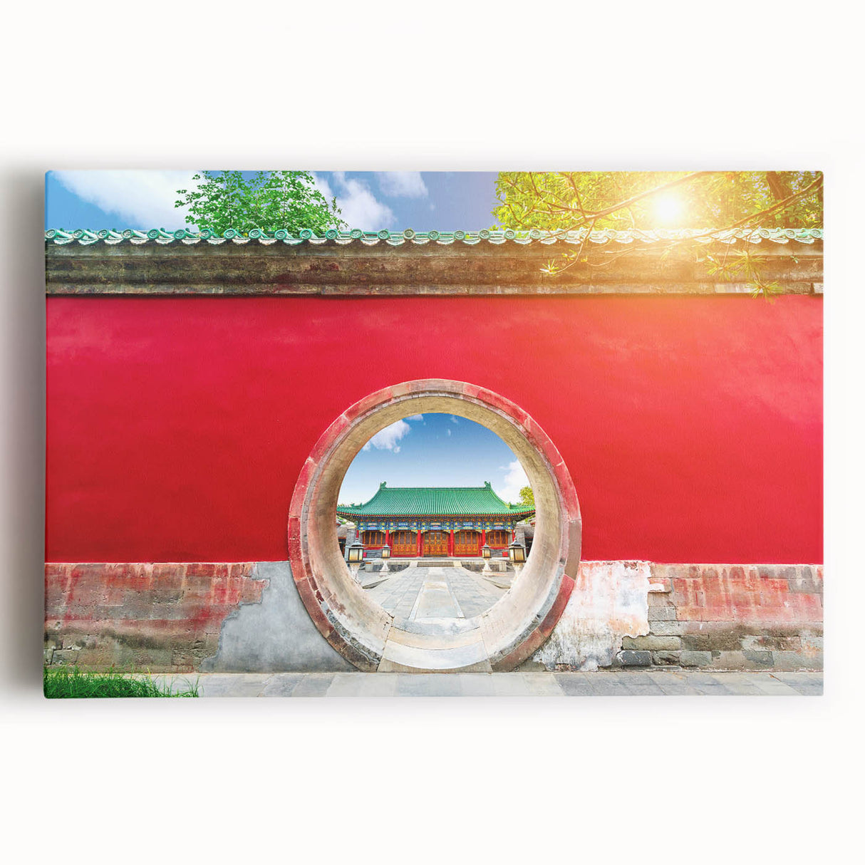 Black and white photograph of Beijing cityscape on stretched canvas, ideal for kitchen wall art.