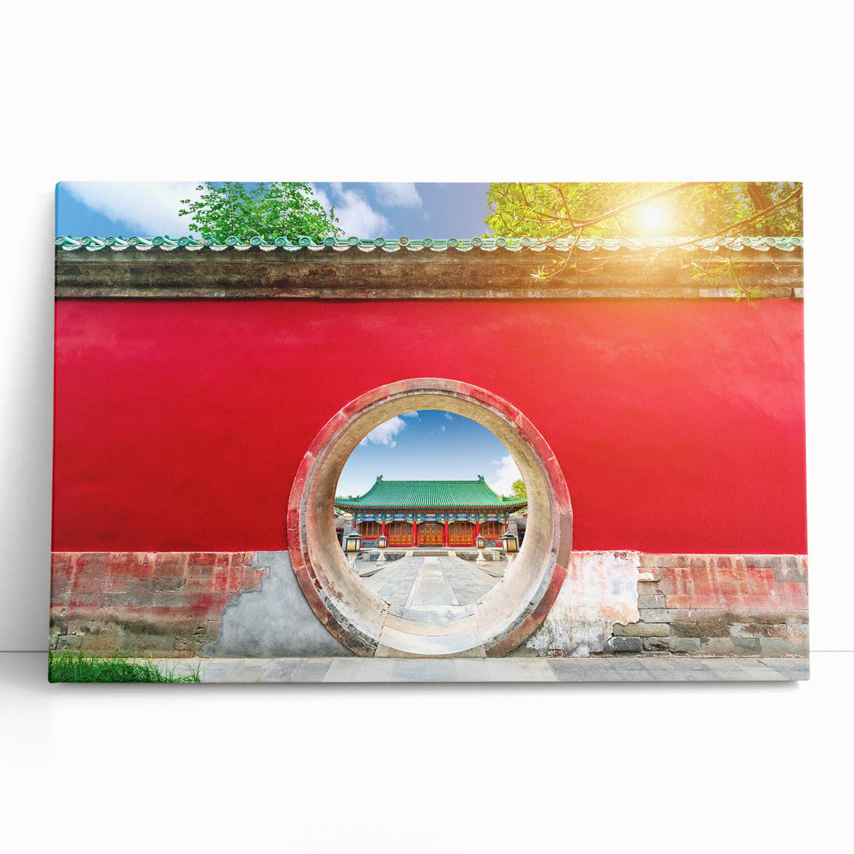 Black and white large art print of Beijing skyline on stretched canvas, ideal for kitchen wall art or bedroom decor.