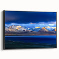 Black and white landscape art painting of Tibet on framed canvas, ideal for bedroom wall decor.
