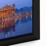 Textured black wall art depicting a vibrant, colorful Indian scenery on a large framed canvas, ideal for living room decor.