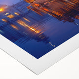 Art deco poster of an Indian scenery in vibrant colors on rolled canvas, ideal for dining room wall art.