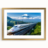 Extra large wall art featuring an abstract depiction of Mount Fuji in textured blues and whites on a framed canvas.