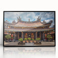 Large abstract wall art featuring a minimalist Japanese landscape in muted earth tones, acrylic print framed in black.