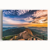 Large black and white canvas print of a Korean landscape, ideal for kitchen wall art.