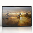 Large abstract wall art depicting a Myanmar landscape in muted earth tones on a framed acrylic.