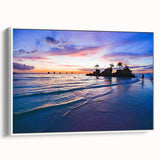 Vintage poster art of a colorful Philippine landscape on a framed canvas, ideal for living room decor.