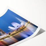 Extra large rolled print depicting line art flowers in neutral tones, ideal for large living room wall art.