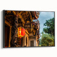 Black and white landscape art of Taiwan scenery on framed canvas, ideal for bedroom wall decor.
