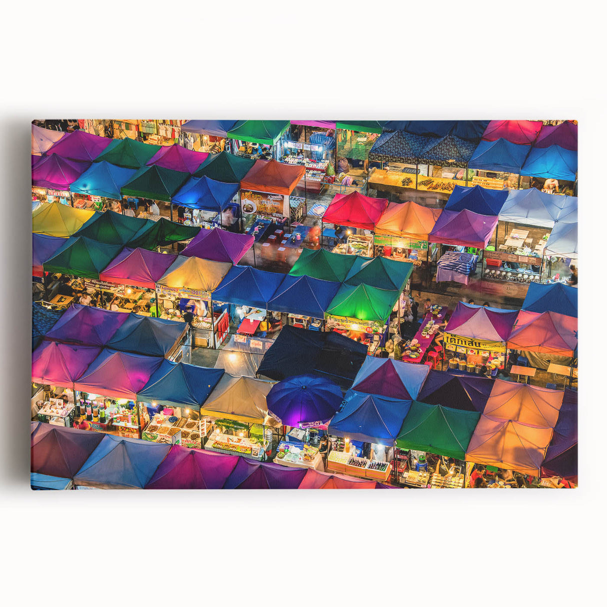 Black and white photograph of Bangkok skyline on large stretched canvas, suitable as kitchen wall art.
