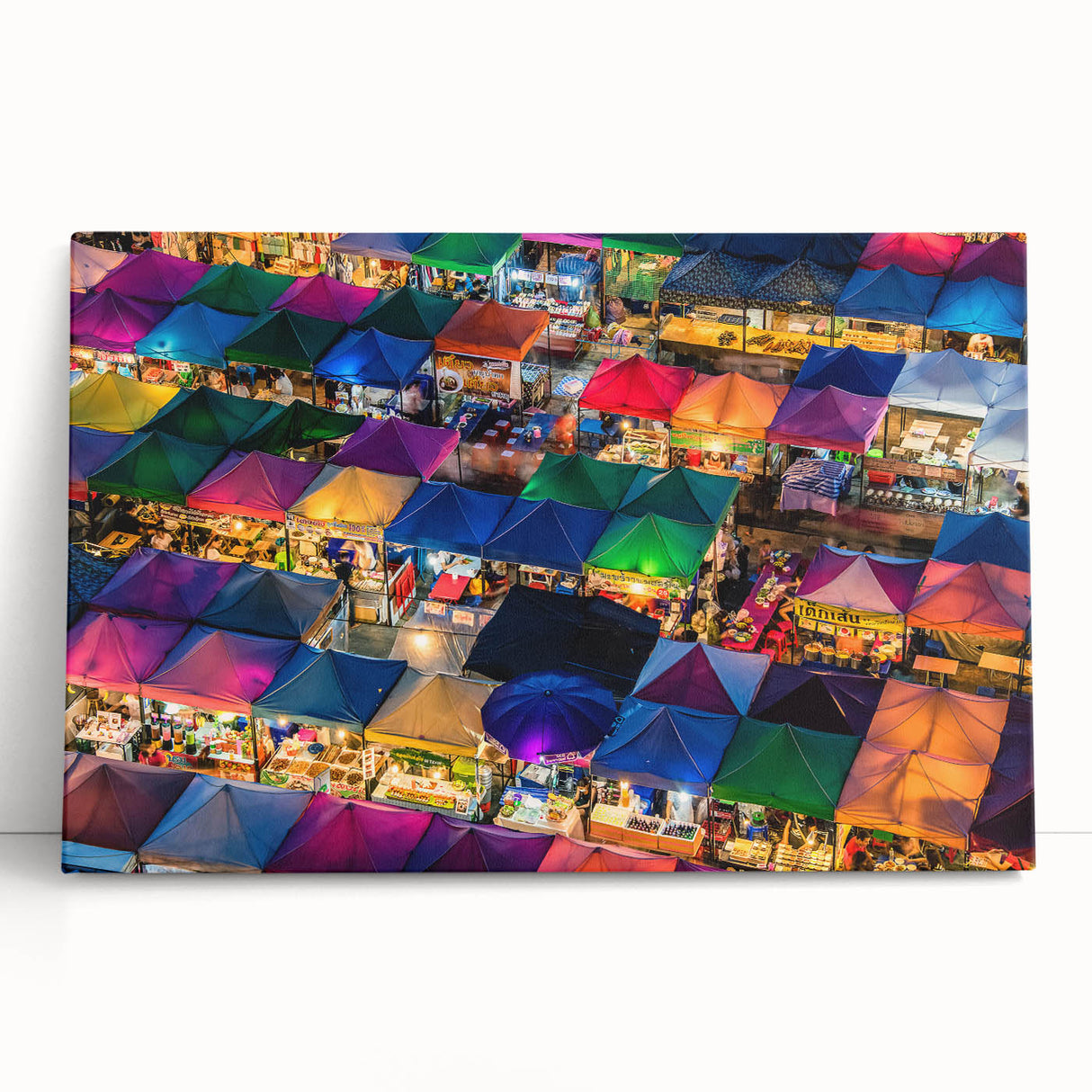 Black and white photo of Bangkok skyline on large stretched canvas, ideal for kitchen wall art or bedroom ambiance.