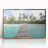 Large art print of a serene Thai landscape in muted green and gold tones, framed acrylic, ideal for modern art wall decor.