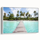 Vintage poster art of a scenic Thai landscape in vibrant colors, printed on a large framed canvas.