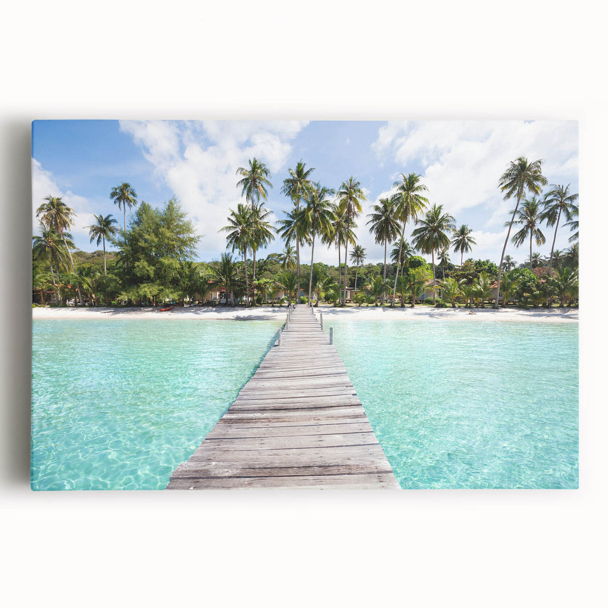 Black and white photograph of a Thai landscape on large stretched canvas, ideal for kitchen wall art.