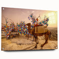 Acrylic print of a large abstract depiction of a Turkish landscape in muted earth tones, ideal for dining room decor.