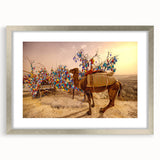 Abstract textured art print featuring earthy tones and organic shapes on a framed canvas, suitable for bedroom decor.