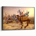 Black and white framed canvas of a vintage Turkish landscape, ideal for bedroom wall decor.