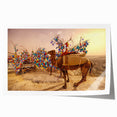 Extra large rolled print of a Turkish landscape with vibrant floral elements, ideal for art wall dining room.