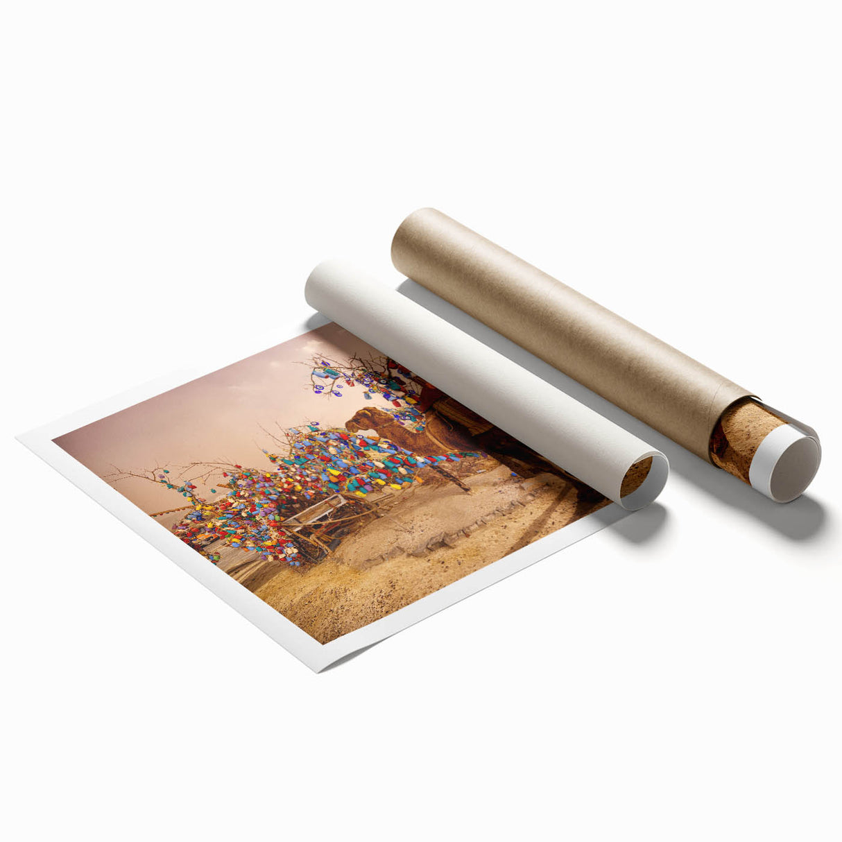 Extra large rolled print of a floral scene in pastel shades, ideal for classy bathroom wall art.