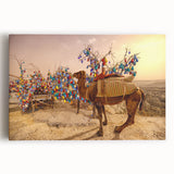 Large black and white stretched canvas featuring a scenic view of a Turkish landscape, ideal for kitchen wall art.