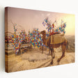 Large canvas print depicting a scenic Turkish landscape in muted earth tones, ideal for kitchen wall art.