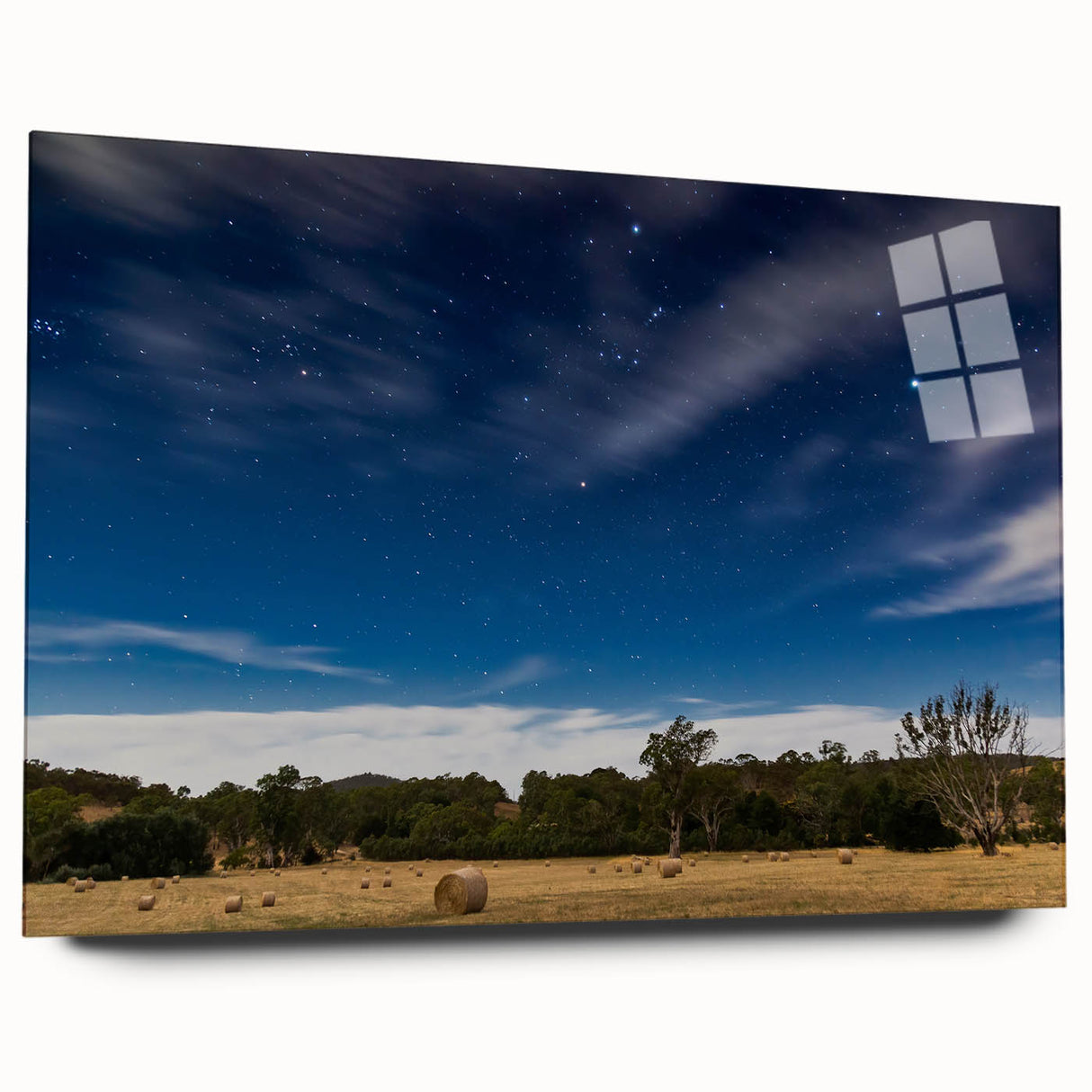 Large abstract wall art of Adelaide scenery in muted earth tones on acrylic glass, ideal for bedroom or dining room decor.