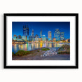 Extra large abstract art print of colorful, textured scenery, framed in black, ideal for living room decor.