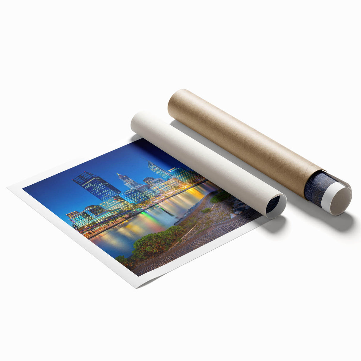 Extra large rolled print featuring a detailed floral art design in soft pastel shades.
