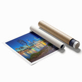 Extra large rolled print featuring a detailed floral art design in soft pastel shades.