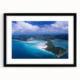 Abstract art print depicting colorful, textured scenery of Queensland, Australia in an extra large black framed format.