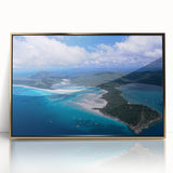 Framed acrylic print of a Queensland, Australia scenery in muted earth tones, ideal for nursery wall art.