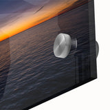 Large abstract wall art depicting a serene New Brunswick landscape in muted earth tones on acrylic glass.