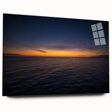 Acrylic print of a large abstract depiction of New Brunswick scenery in muted earth tones.